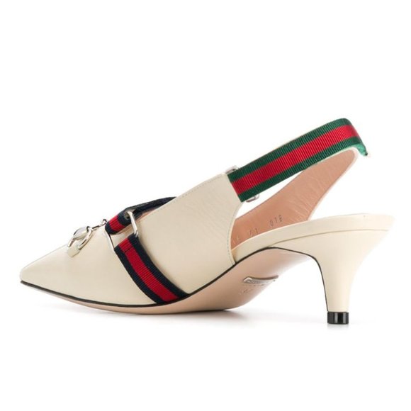 Gucci Malaga Kid Horsebit Webbed Pumps in White NEW IN BOX WITH SHOE BAGS - Picture 3 of 4